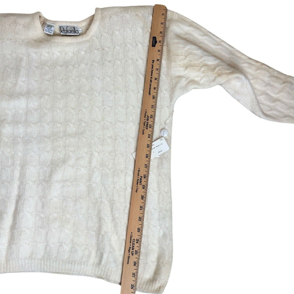 VTG Rafaella Size L Angora Lambswool Cream Sweater - Picture 8 of 9